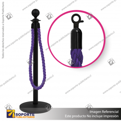 SEPARADOR DE FILAS EMPERADOR NEGRO CON CORDóN MORADO