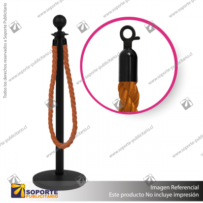 SEPARADOR DE FILAS EMPERADOR NEGRO CON CORDóN NARANJO