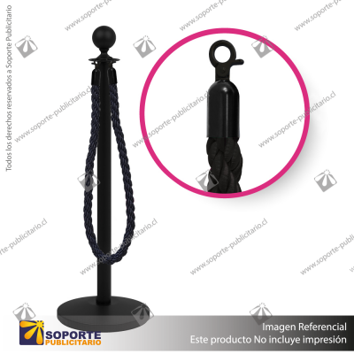 SEPARADOR DE FILAS EMPERADOR NEGRO CON CORDóN NEGRO