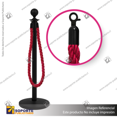 SEPARADOR DE FILAS EMPERADOR NEGRO CON CORDóN ROJO