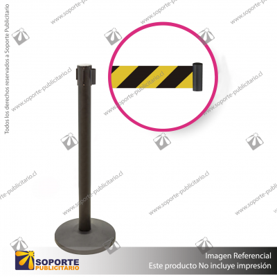 SEPARADOR DE FILAS NEGRO CON CINTA PRECAUCION
