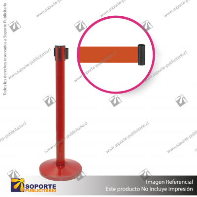 SEPARADOR DE FILAS ROJO CON CINTA NARANJA
