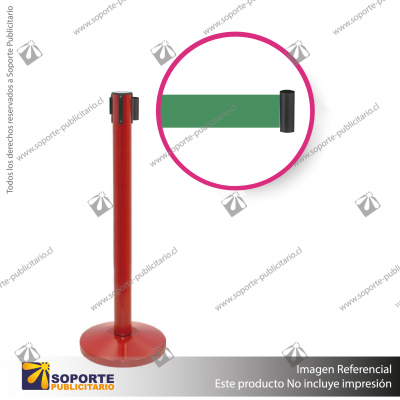 SEPARADOR DE FILAS ROJO CON CINTA VERDE