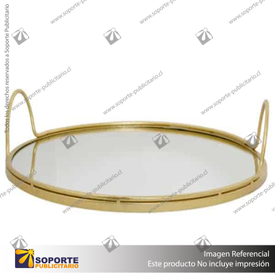 SET DE 2 BANDEJAS REDONDAS LISAS ESPEJO