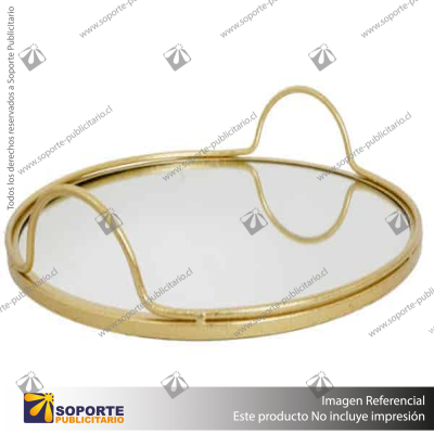 SET DE 2 BANDEJAS REDONDAS LISAS ESPEJO