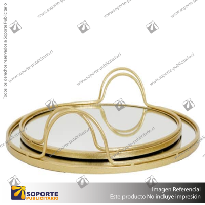 SET DE 2 BANDEJAS REDONDAS LISAS ESPEJO