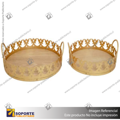 SET DE 2 BANDEJAS REDONDAS