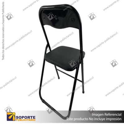 SILLA PLEGABLE NEGRA ACOLCHADA