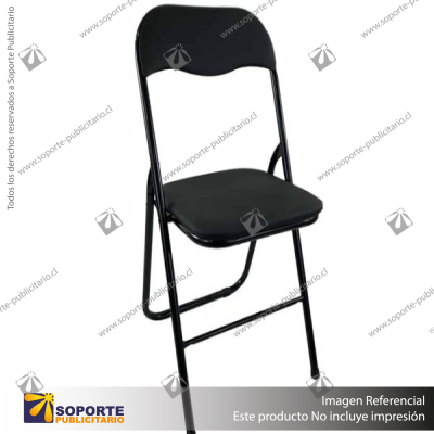 SILLA PLEGABLE NEGRA ACOLCHADA