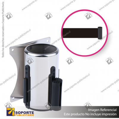 SISTEMA MURO A MURO CARCASA ACERO INOX. CINTA 5 MTS. NEGRA