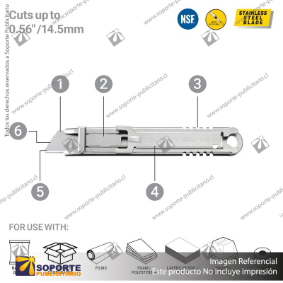 SK-14 SEMI-AUTOMATIC STAINLESS STEEL SELF-RETRACTING SAFETY KNIFE VARIATION: DEFAULT TITLE