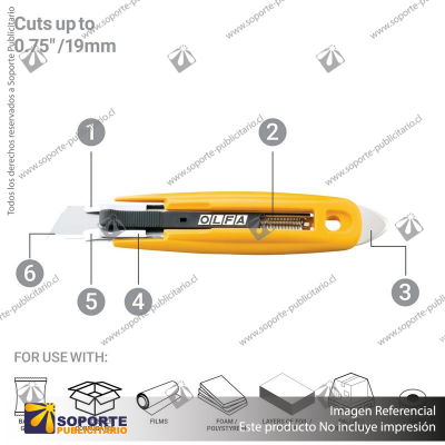 SK-9 SEMI-AUTOMATIC SELF-RETRACTING SAFETY KNIFE WITH TAPE SPLITTER VARIATION: DEFAULT TITLE