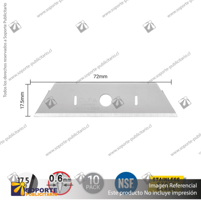 SKB-2S DUAL-EDGE STAINLESS STEEL SAFETY BLADE - 10 PACK VARIATION: DEFAULT TITLE