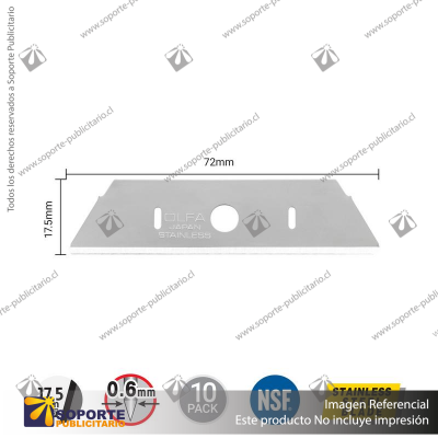 SKB-S-R ROUND TIP DUAL-EDGE STAINLESS STEEL SAFETY BLADE - 10 PACK VARIATION: DEFAULT TITLE