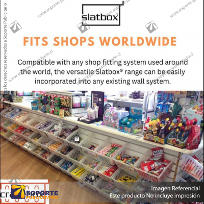 SLATBOX CRATEBOX DISPLAY CONTAINERS - CLEAR - JUMBO: 295L X 285W X 175H - CODE: SB01-350-CL