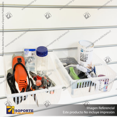 SLATBOX CRATEBOX DISPLAY CONTAINERS - CLEAR - JUMBO: 295L X 285W X 175H - CODE: SB01-350-CL