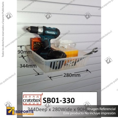 SLATBOX CRATEBOX DISPLAY CONTAINERS - CLEAR - LONG: 220L X 145W X 85H - CODE: SB01-320-CL