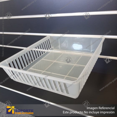SLATBOX CRATEBOX DISPLAY CONTAINERS - CLEAR - TRAY: 344L X 280W X 90H - CODE: SB01-330-CL