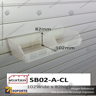 SLATBOX DISPLAY CONTAINER DIVIDERS - PLASTIC - SB02-D-CL ? 130L X 70H