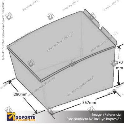 SLATBOX POPBOX DISPLAY CONTAINERS - CLEAR - BIG: SB01-230-CL   357L X 280W X 183H