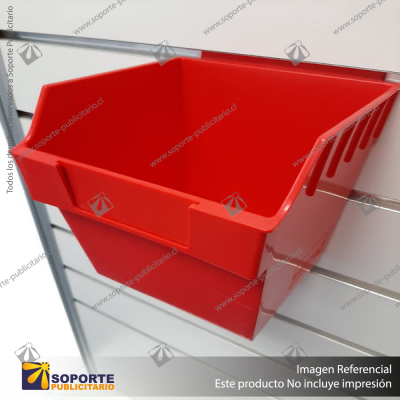 SLATBOX STORBOX AND SHELFBOX DISPLAY CONTAINERS - RED - SB01-03A ? 150L X 150D X 178H