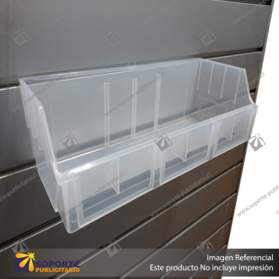 SLATBOX STORBOX AND SHELFBOX DISPLAY CONTAINERS - WHITE - SB01-08D ? 130L X 140W X 85H