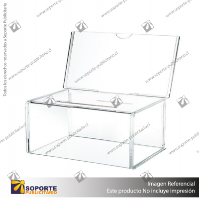 SMALL COIN BOX WITH SIGN HOLDER-NO LOCK 4R CLEAR