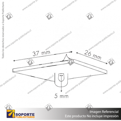SOPORTE ADHESIVO PARA TECHO 37*26 MM