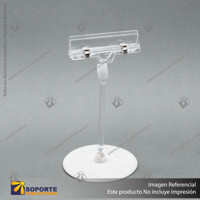 SOPORTE CON PINZA ACRILICA BASE REDONDA