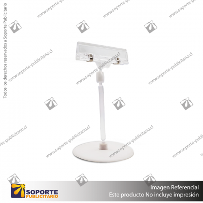 SOPORTE CON PINZA ACRILICA BASE REDONDA