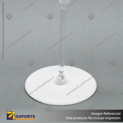 SOPORTE CON PINZA ACRILICA BASE REDONDA