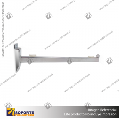 SOPORTE CROMADO PARA REPISA 25 CM PANEL RANURADO