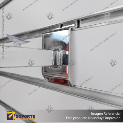 SOPORTE DE REPISA RECTANGULAR A PANEL RANURADO CON VENTOSAS 25 CM