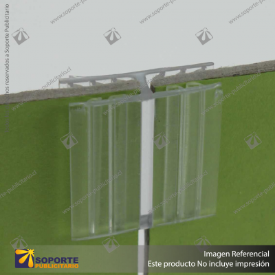 SOPORTE GRAFICA DOBLE STOPPER 25*22 MM ESPESOR GRAFICA 1-5 MM