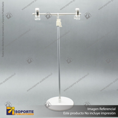 SOPORTE T CON PINZA ACRILICA Y VARILLA EXPANDIBLE