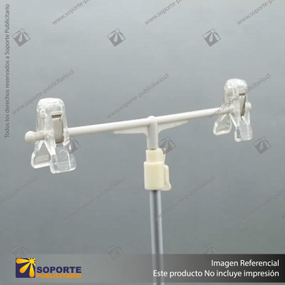 SOPORTE T CON PINZA ACRILICA Y VARILLA EXPANDIBLE