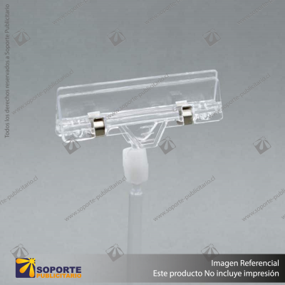 SOSTENEDOR GRAFICA PINZA ACRILICA 16 CM.