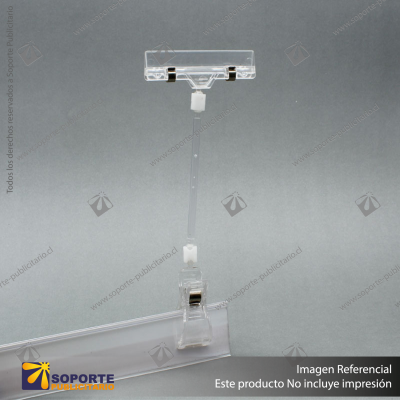 SOSTENEDOR GRAFICA PINZA ACRILICA 16 CM.
