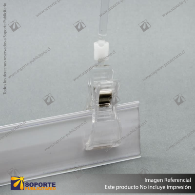 SOSTENEDOR GRAFICA PINZA ACRILICA 16 CM.