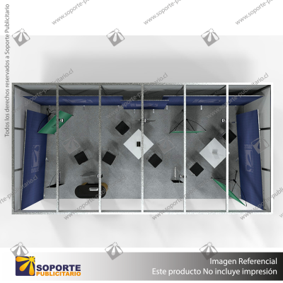 STAND 3 PERIMETRALES 6*3 MTS EQUIP1