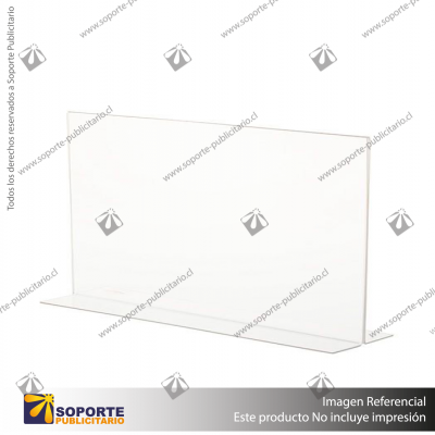 T SHAPE STAND-UP SIGN HOLDER (LANDSCAPE) A4 CLEAR