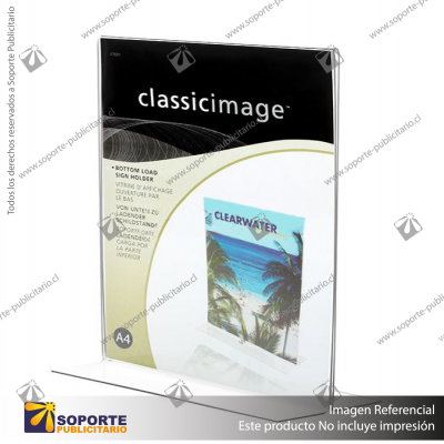 T SHAPE STAND-UP SIGN HOLDER (PORTRAIT) A4 CLEAR