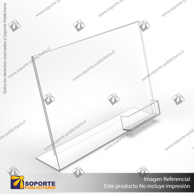 TARJETERO EN PORTA GRAFICA ACRILICO A4 (21*29.7 CMS) FORMATO L HORIZONTAL 2 MM