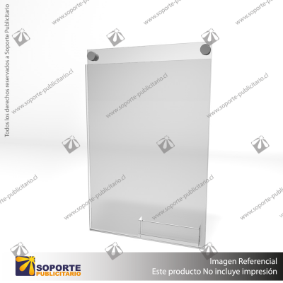 TARJETERO EN PORTA GRAFICA ACRILICO A4 (21*29.7 CMS) FORMATO MURO VERTICAL 2 MM