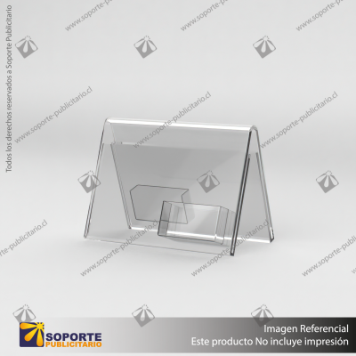 TARJETERO EN PORTA GRAFICA ACRILICO A5 (14.8*21 CMS) FORMATO A HORIZONTAL 1.5 MM