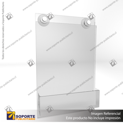 TARJETERO EN PORTA GRAFICA ACRILICO A6 (10.5*14.8 CMS) FORMATO MURO VERTICAL 1.5 MM