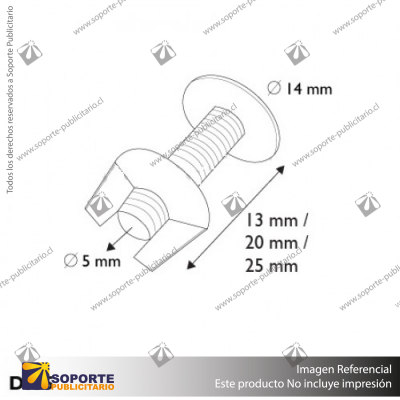 TORNILLO PRENSA PLASTICO 15MM