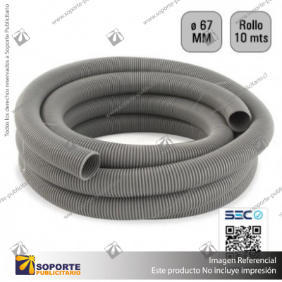 TUBO CORRUGADO GRIS 67MM 10 MTS