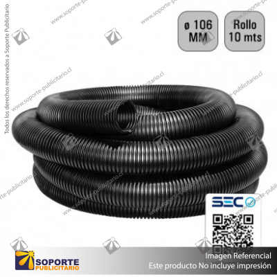 TUBO CORRUGADO NEGRO 106MM 10 MTS