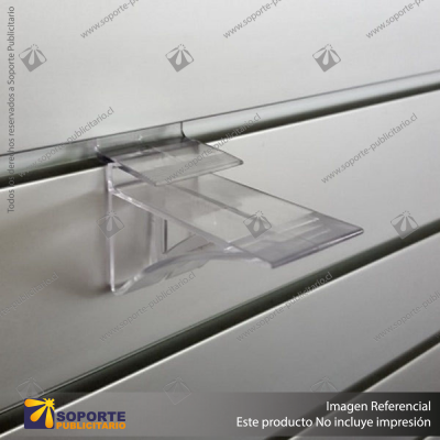 UTILITY SHELF BRACKET (FOR 6MM SHELVES) - POLYCARBONATE - 30W X 65D